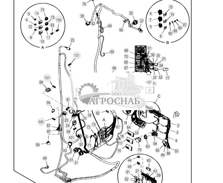 Крепежные детали жгута проводов внутреннего оборудования кабины - ST880395 166.jpg